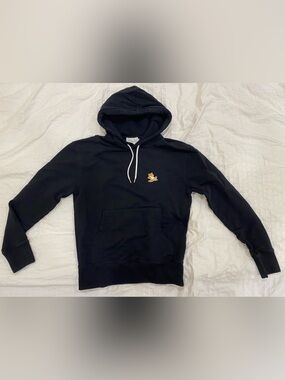 Maison Kitsuné Black Embroidered Fox Hoodie
